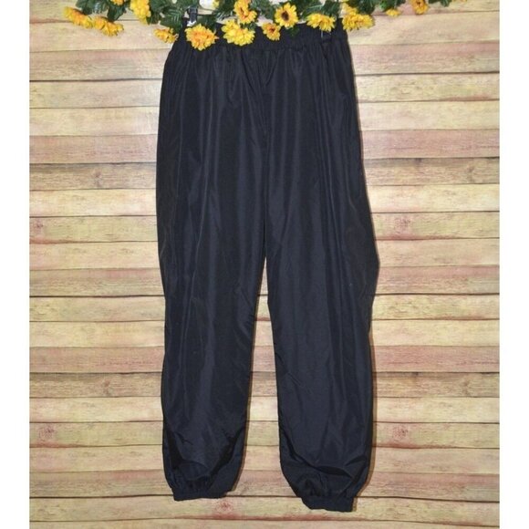 Columbia Men's Black Pull On Snow Ski Pants Size L Adjustable Waist Hems Pockets - Picture 1 of 11